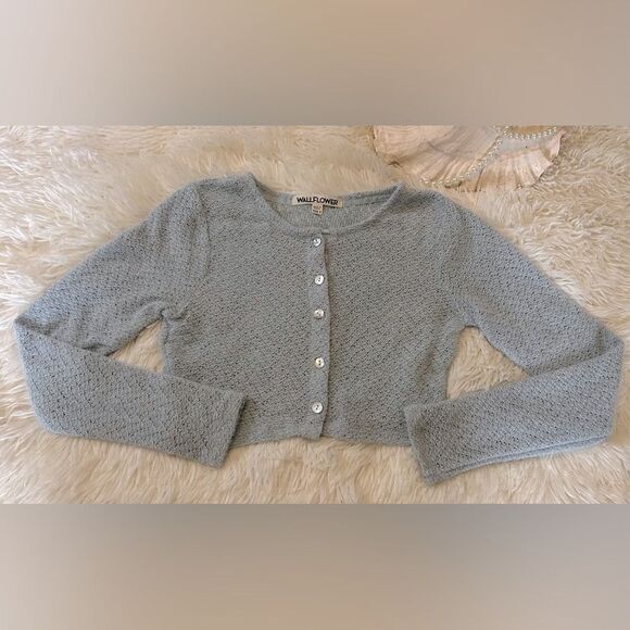 Wallflower Light Blue Cardigan Sweater - Picture 1 of 5